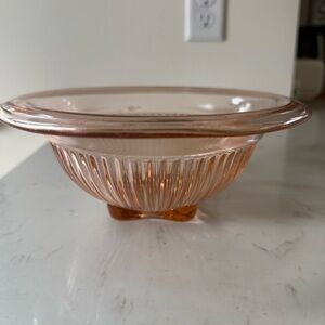 Vintage Hazel Atlas Pink Depression Glass Mixing Bowl,
